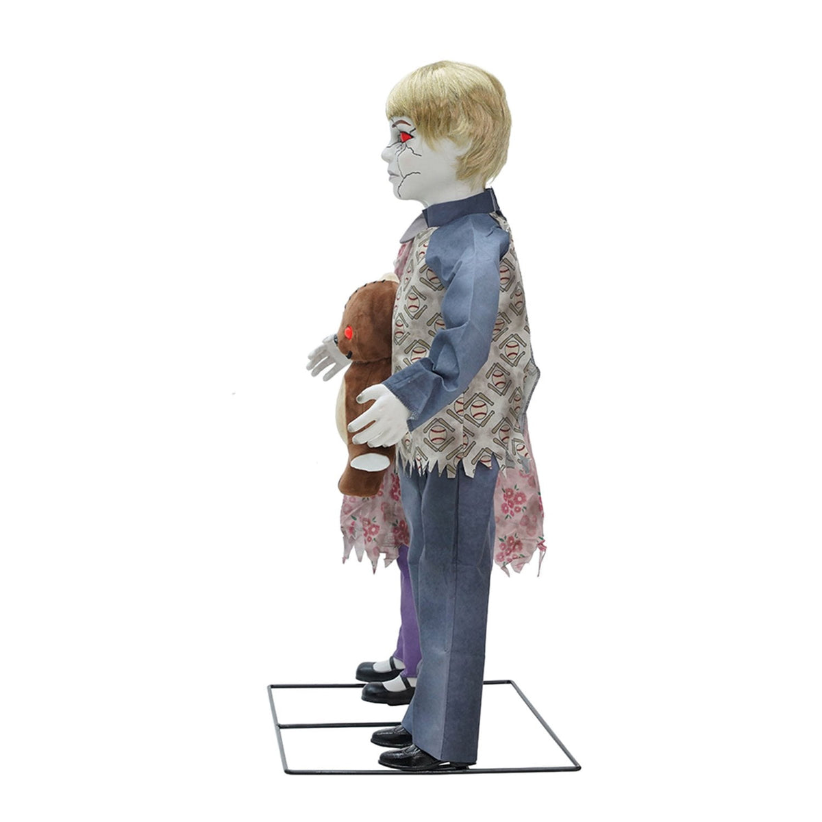Haunt & Co Apocalypse Twins Halloween Animatronics with Red Eyes & Head Sync, 3-Ft