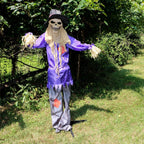 Haunt & Co 6 ft Standing Halloween Scarecrow Yard Decoration with LED Green Eyes