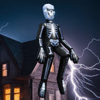 Haunt & Co Halloween Inflatables Outdoor Decorations, 10.5FT Sitting Skeleton Halloween Outdoor Inflatables Decorations Skeleton Blow Up Built in Lights Air Pump