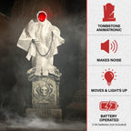Haunt & Co 4.3 ft Touch-Activated Animated Spectre on Tomb Halloween Accessory