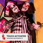 Haunt & Co Lifesize 5.5 ft Animatronic Two-Headed Clown with Lights and Sound, Indoor/Outdoor