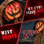 Haunt & Co 6ft Pumpkin Man Animated Animatronic Decoration Creepy Halloween w/ Classic Cape Creepy Cloaked Jack-o'-Lantern