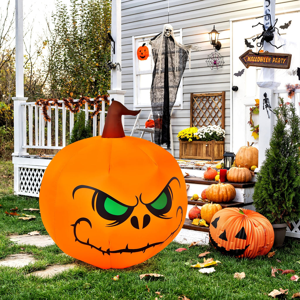 Haunt & Co Costway 4 FT Halloween Inflatable Pumpkin Large Blow up with Build-in LED Light