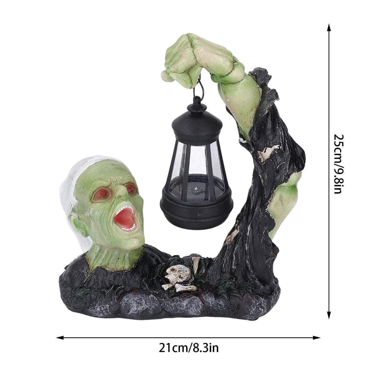 Haunt & Co SUYOLL Halloween Solar Powered Resin Desktop Ornament Decorative Light For Home Party Figurine