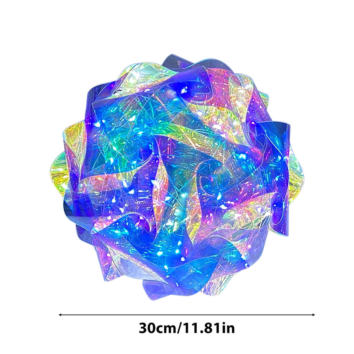 Haunt & Co Twfbrm Christmas LED Light-Prismatic Iridescent Rose 11.8" Light String with Colorful Luminous Decoration Clear Iridescent Ornaments Christmas/Halloween/Valentine Day/Birthday Gifts for Girlfriend
