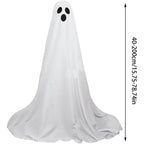 Haunt & Co Halloween Ghost Decorations 8ft Tall Glowing White Fabric Ghost with Light Stand