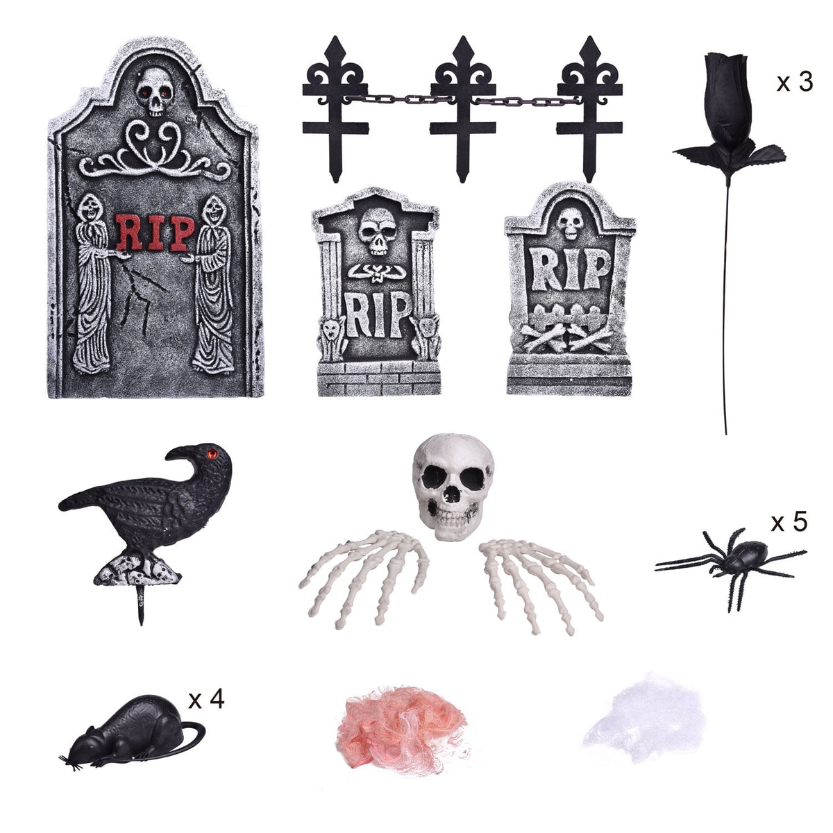 Haunt & Co Nifti Nest 26 Pcs Graveyard Tombstones, Home Outdoor Party Favors