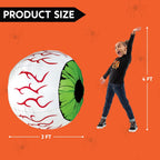Haunt & Co 2 Pack Halloween Inflatable Eyes Decoration with Build-in LEDs,3 ft Blow Ups Green Eyes