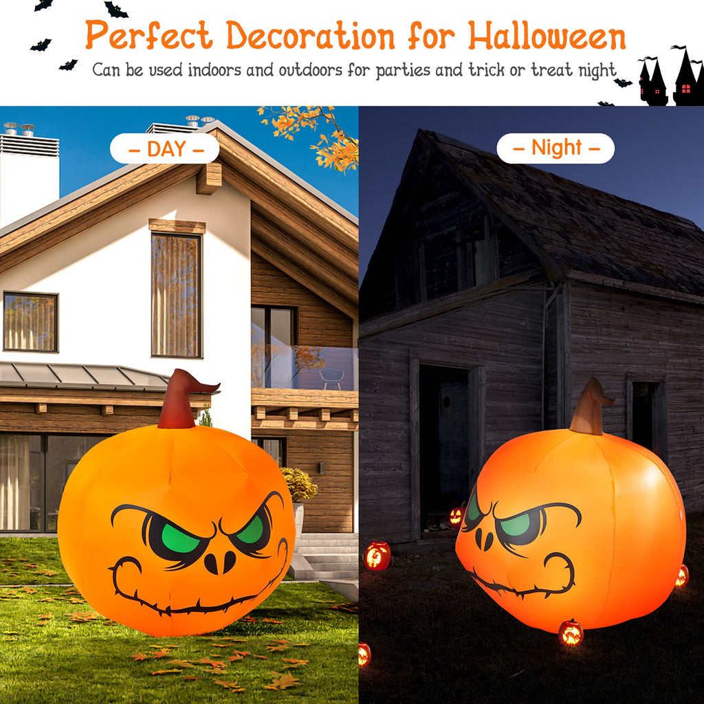 Haunt & Co Costway 4 FT Halloween Inflatable Pumpkin Large Blow up with Build-in LED Light