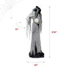 Haunt & Co Towering Witch Halloween Animatronic with Glowing Eyes & Magic Ball, 9.8-Ft