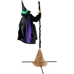 Haunt & Co 6 ft Touch-Activated Mounted Flying Witch Halloween Animatronic