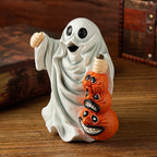 Haunt & Co Halloween Haunted Ghost Pumpkin Ornaments â?? Bold Silhouettes with Creepy Shadows, Halloween Decorations for Snack Tables, Dessert Stations & Halloween Party Setups â?? great for Halloween Parties