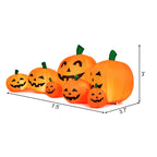 Haunt & Co Gymax 7.5ft Inflatable Halloween Pumpkins Set 7 Pumpkins Patch w/ Energy-saving LED & Adapter