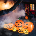 Haunt & Co 7 FT Halloween Inflatables Pumpkin, 7 Blow up Pumpkins w/ Build-in LEDs