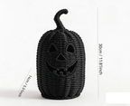 Haunt & Co THOPBPRK 2026 Black Halloween Woven Pumpkin Jack-O'-Lantern, Pumpkin, USE LED Candle, Rattan Fall for Home, 1Pack 11.8 Inch A