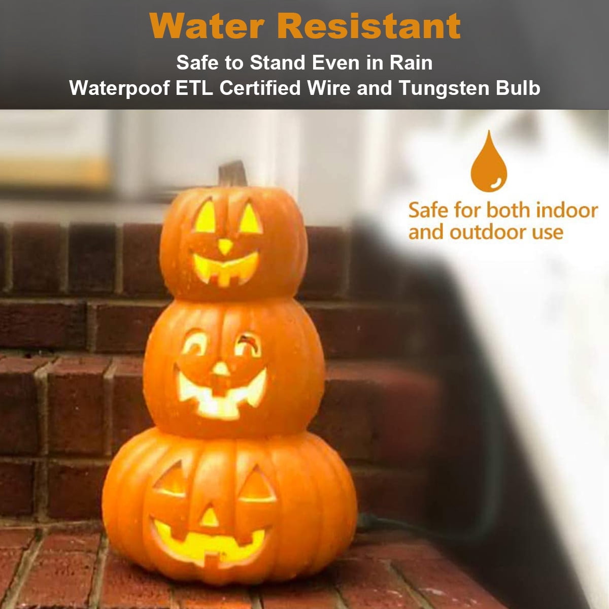 Haunt & Co 14 Inch Light Up Large Jack O Lantern - Halloween Pumpkin Decoration