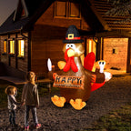 Haunt & Co Thanksgiving Inflatable Turkey 5FT Blow up Outdoor Thanksgiving Inflatables Decoration with LED Lights for Holiday Party Yard Garden