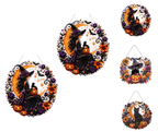 Haunt & Co 3Pcs Halloween Witch Diamond Art Hanging Ornament Kit,8.26 Inch Halloween Diamond Art, Suspended Ghost Feline, Pumpkin Autumn Crafts, Double Sided Prerendered Shading Pendant
