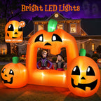 Haunt & Co (2 pack) 8.5FT Halloween Inflatable,Pumpkin Photo with Lights