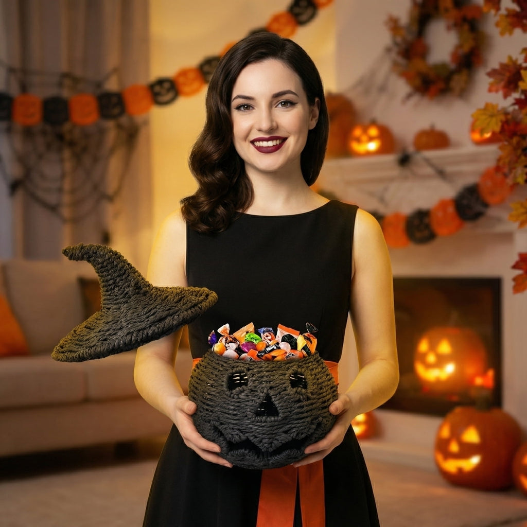 Haunt & Co Aximioll Halloween Spooky Seaweed Pumpkin Ornaments â?? Bold Shape with Eerie Shadows, Halloween Decorations for Holiday Parties & Trick or Treat Nights for Halloween Parties with spooky party setups