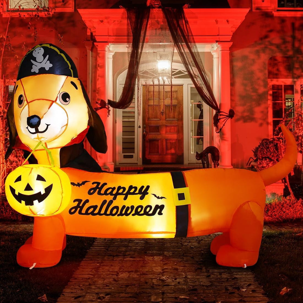 Haunt & Co Halloween Inflatable 5 FT Halloween Dog Decorations, Halloween Inflatable Dog with Built-in Lights, Outdoor Clearance For Halloween/Holiday/Garden/Yard