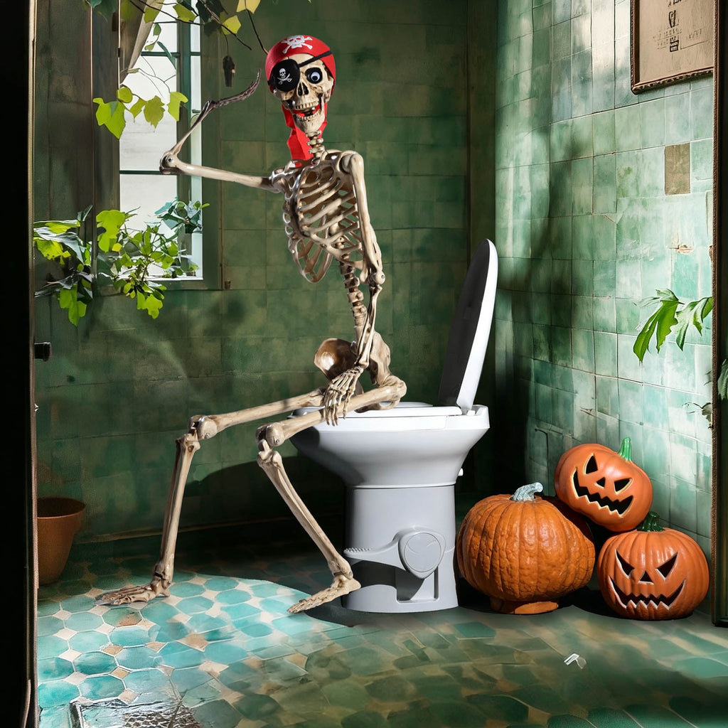 Haunt & Co Yescom Pirate Life Size Skeleton Poseable Full Size 5.6 Ft Haunted House 2026
