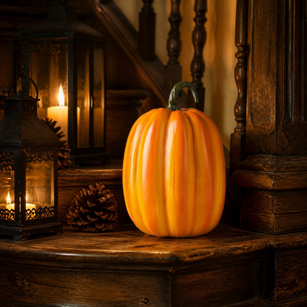 Haunt & Co GIPQJK Summerween Simulated Creative Pumpkin Resin Craft Ornament for Halloween Decorative Autumn Home Decoration Outdoor Garden Party Supply Artistic DIY Craft Gift for Fall Season C