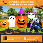 Haunt & Co 8ft Halloween Inflatable Pumpkins Outdoor Decor with Black Cat and Spectre,Built-in LED Lights