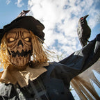 Haunt & Co Staked Scarecrow Prop 8ft Animated Halloween Yard Decor Haunted House Display