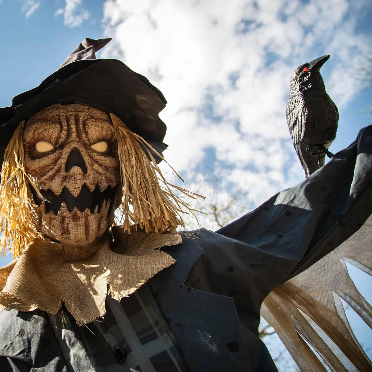 Haunt & Co Staked Scarecrow Prop 8ft Animated Halloween Yard Decor Haunted House Display