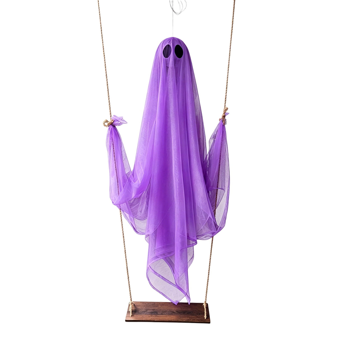 Haunt & Co Halloween Decorations Outdoor, Set of 3 Large Multicolor Swing Hanging Ghost Decor, Wind Sway Spooky Silhouette Ornament for Yard Tree Porch Halloween Party Festival