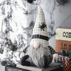 Haunt & Co Tcbosik 2 Pack Gnome Halloween Ornaments, Halloween Gnomes Decoration with Witch Hat, Lovely Fall Gnome Gifts for Friends Family, Black & White
