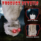 Haunt & Co 3ft Hanging Zombie Animated Creepy Mummy Halloween w/ Pre-Recorded Screaming, LED Eyes