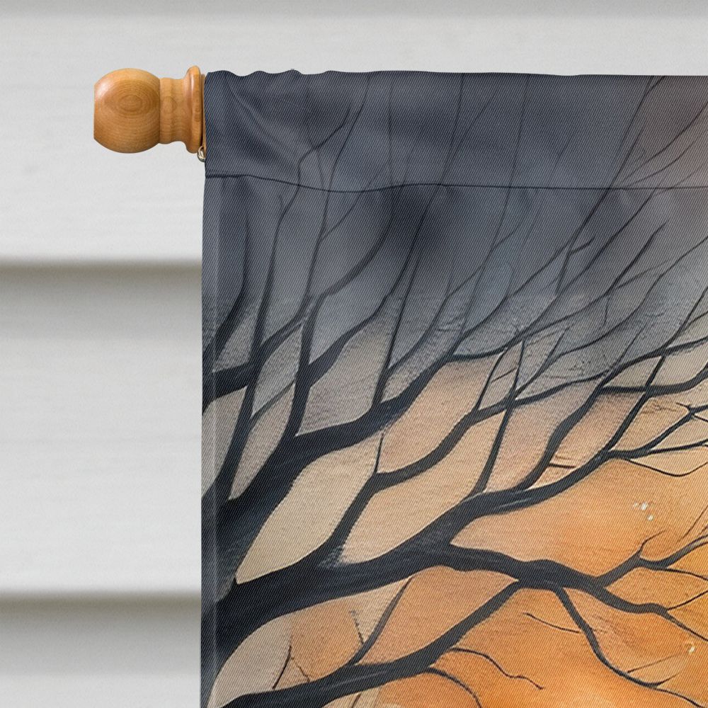 Haunt & Co Halloween Rottweiler Dog House Flag 28x40IN Double-Sided Polyester Decorative Sleeve Pole Flag