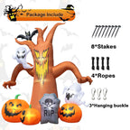 Haunt & Co Coolmade 8ft Halloween Inflatables Decorations Inflatable Dead Tree Outdoor Decorations with LED Lights Built-in Blow Up Yard Decoration Pumpkin Ghost for Halloween Outdoor