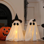 Haunt & Co 2PCS Halloween Ghost Light Set Decoration, Cute Ghost Light up for Home Halloween Party Tabletop Kitchen Counter Fireplace Mantle Decoration