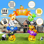 Haunt & Co 10FT Inflatable Candy Ghost Pumpkin Archway with Built-in Lights - Giant Outdoor Yard & Garden Decoration for Halloween, Indoor/Outdoor Use