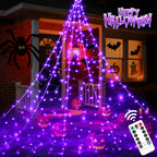 Haunt & Co Scidweet Outdoor, 500 LED Halloween Giant Spider Web Lights
