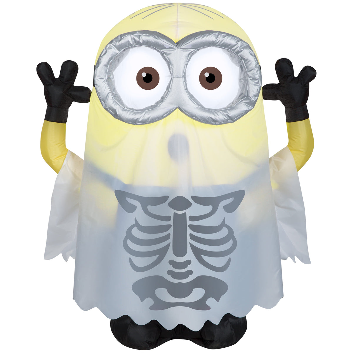 Haunt & Co 3.5 Ft Minion Dave in Ghost Skeleton Costume Halloween Airblown Inflatable Minions