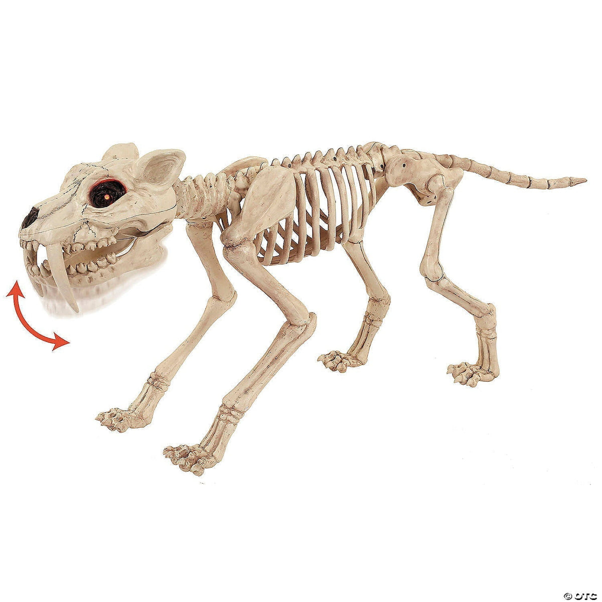 Haunt & Co USA SEW81896 18.5 in. Animated Light-Up Tiger Skeleton