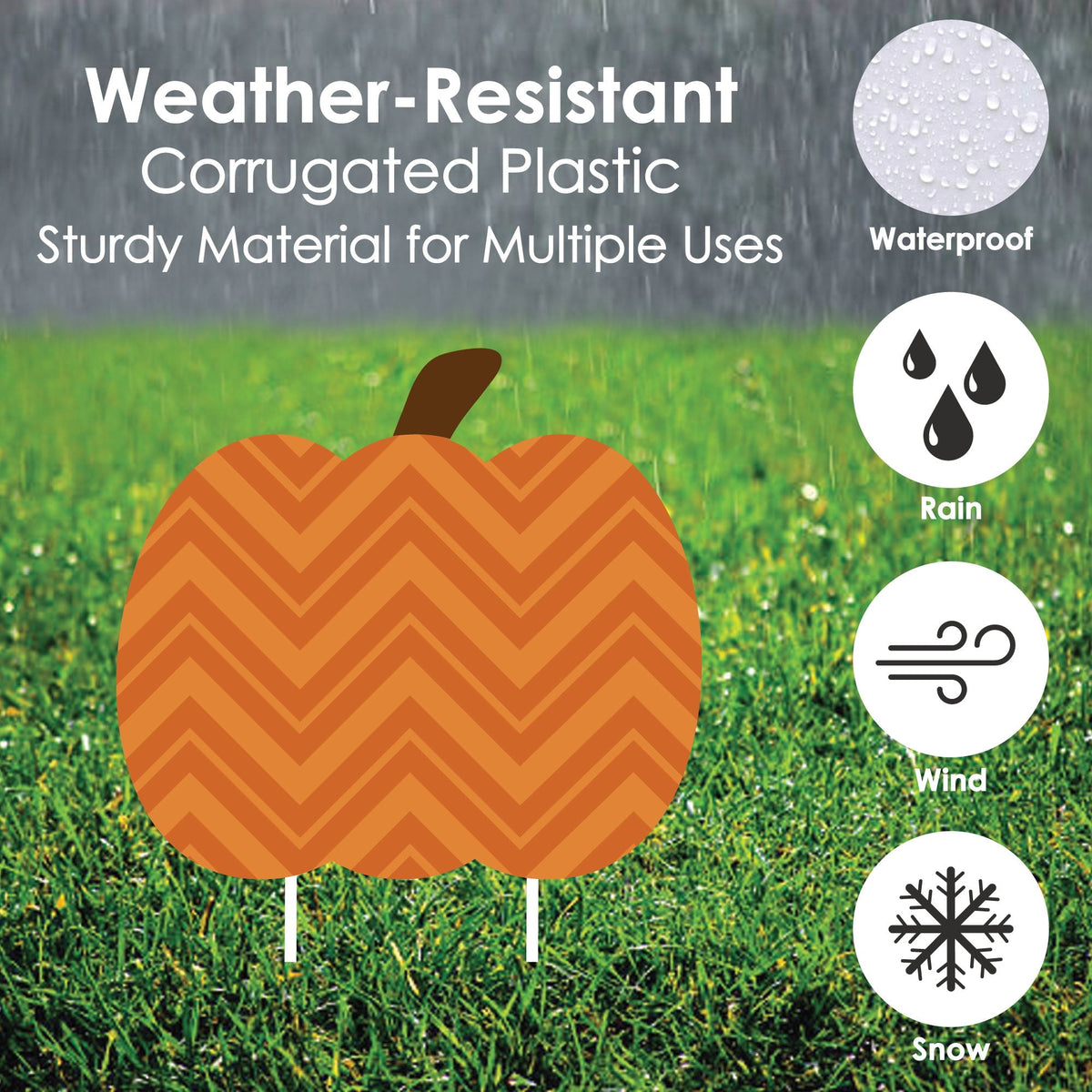 Haunt & Co Big Dot of Happiness Pumpkin Patch - Pumpkin Lawn Decoration Signs - Outdoor Fall, Halloween or Thanksgiving Yard Decorations - 10 Piece