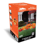 Haunt & Co 7 ft Halloween Inflatable Long Pumpkin with Witch's Cat Decorations Inflatables with Build-in LEDs, Outdoor Blow Up Yard Decorations