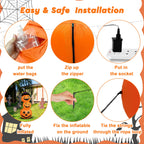 Haunt & Co Faburo 6FT Halloween Inflatable Pumpkin Stack with LED Lights, 3 Jack O Lantern Blow Up Outdoor