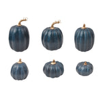 Haunt & Co Blue Artificial Pumpkins Decor Foam Pumpkin Ornament Fall Harvest Thanksgiving Halloween Mantel Tiered Tray Table Centerpiece Home Decoration Speckled Rustic Display Accent