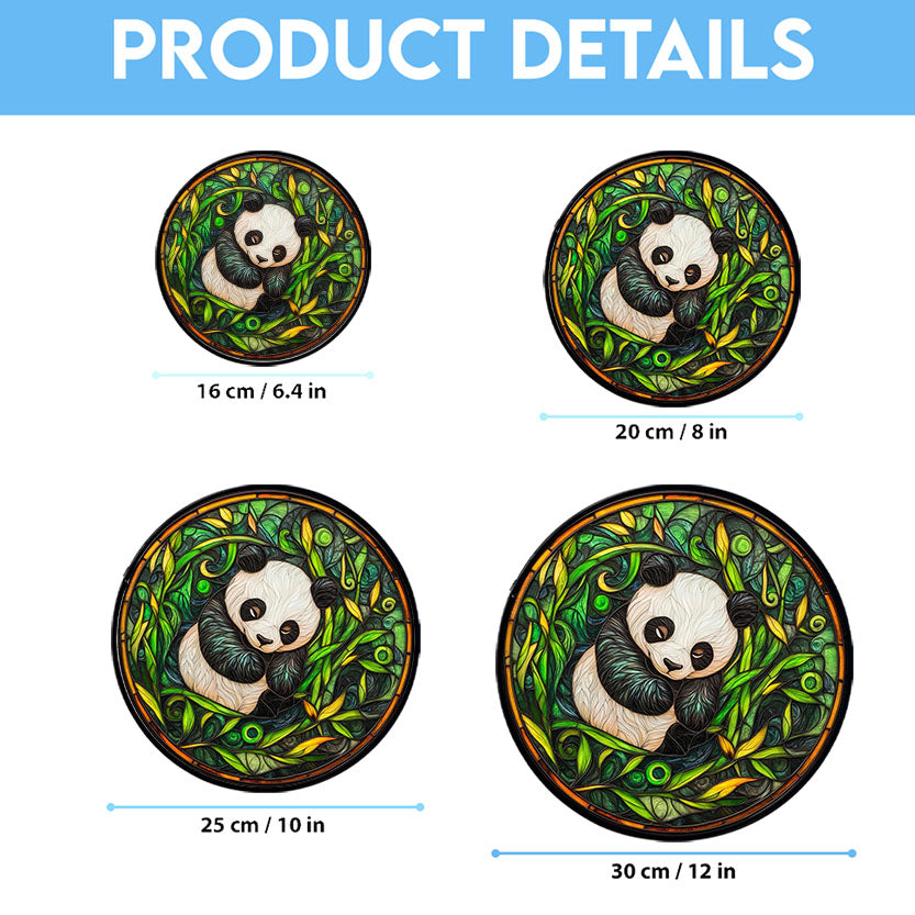 Haunt & Co Boho Panda Among Bamboo Stained Glass Suncatcher Stained Glass Window Hanging Home Decor Garden Halloween Christmas Wedding Housewarming Gifts, Stained Glass Ornament 2025