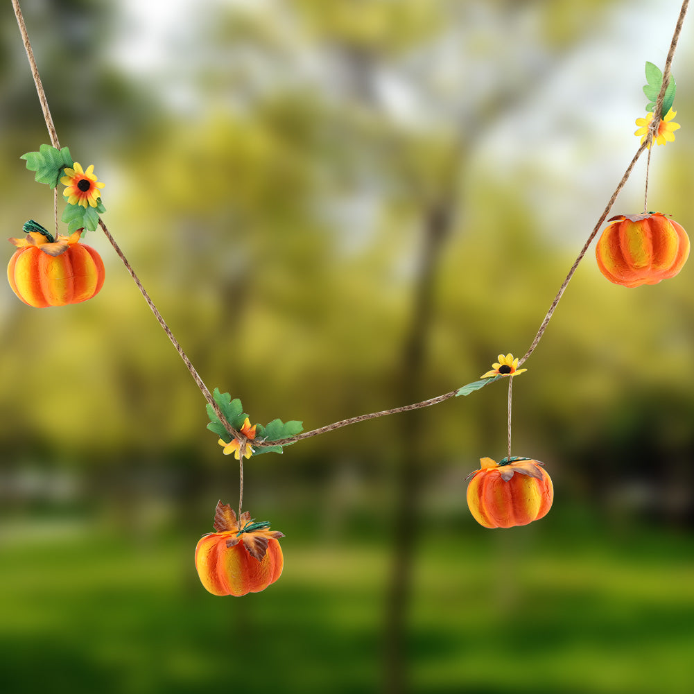 Haunt & Co Bienvenido Pumpkin String Hanging Decoration for Halloween Party Festival Home Garden Ornaments