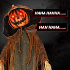 Haunt & Co 6ft Pumpkin Man Animated Animatronic Decoration Creepy Halloween w/ Classic Cape Creepy Cloaked Jack-o'-Lantern