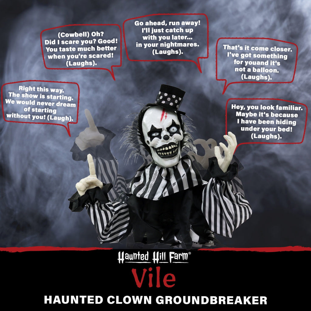 Haunt & Co 1.8 ft Groundbreaker Clown-Vile, Multi-Color
