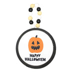 Haunt & Co Ganz Fun Halloween Disk Ornaments - Three Hanging Disk 7.75 Inch, Wood Pulp - Pumpkin Spider Hocus Pocus
