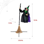 Haunt & Co 6 ft Touch-Activated Mounted Flying Witch Halloween Animatronic